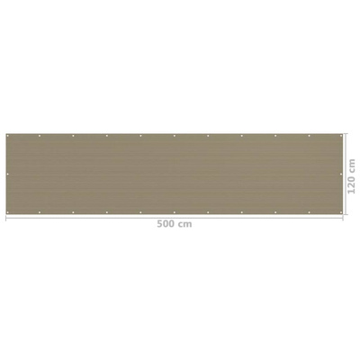 Parawan balkonowy, kolor taupe, 120x500 cm, HDPE