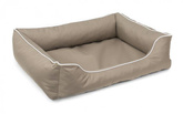 Legowisko dla psa Sofa Valencia Standard w kolorze beżowym z białym wykończeniem Rozmiar: M - 80 x 60 cm
