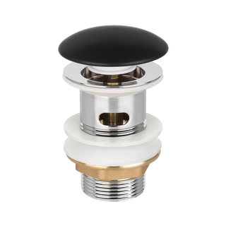 Korek click-clack, ceramiczny, z przelewem, duży grzybek czarny półmat SC-B1-CZP-W Invena