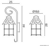 Kinkiet zewnętrzny K 3012/1/R