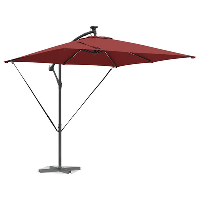 Parasol plażowy z paskami LED terakota 249 x 249 x 250 cm