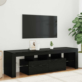 Szafka pod TV z oświetleniem LED, czarny dąb, 140x36,5x40 cm