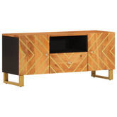 Szafka pod TV, brązowo-czarna 105x33,5x46 cm, lite drewno mango vidaXL