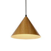 Dunca Lampa Wisząca 25 Czarny 1X40 E27 Klosz Jasny Dębowy