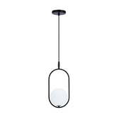 Lampa wisząca CORDEL elegancka - czarna z białym kloszem kulką - nowoczesne oświetlenie salonu i łazienki 1x G9 LED