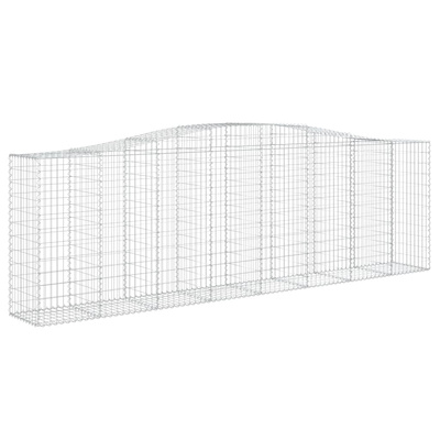 Kosze gabionowe, 8 szt, 400x50x120/140 cm, galwanizowane żelazo
