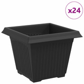 Kwadratowa doniczka na kwiaty 24 pcs Czarny 33 x 33 x 26 cm