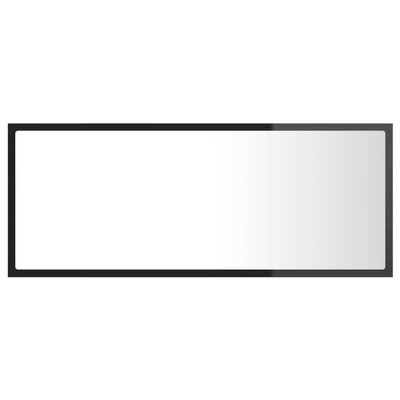 vidaXL Lustro łazienkowe LED, wysoki połysk czarne, 100x8,5x37, akryl