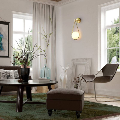 Kinkiet Złoty Kula Mleczna E14 50cm Abruzzo Alice