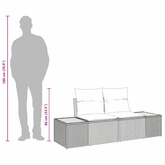 Sofa Ogrodowa Czarny 184 x 62 x 85cm polirattan