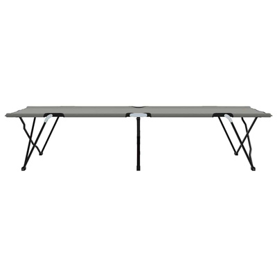 Składane Łóżko Kempingowe Szary 206 x 76 x 74 cm Oxford i stal