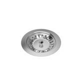 Odpływ PUSH TO OPEN 3 1/2" z syfonem 2-komorowy stal szlachetna (GRANIT-pionowy) save space, przycisk okrągły stal szczotkowana (13G14GR6-P2A-BS)