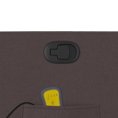 vidaXL Rozkładany fotel masujący, ciemnobrązowy, obity tkaniną