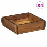 Taca 4 pcs Brązowy 29 x 31 x 10 cm Lite Drewno Recyklingowe
