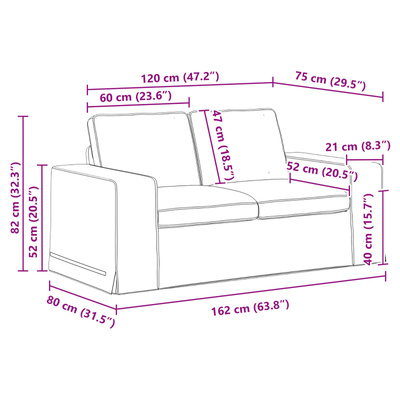 Sofa Czarny 162 x 80 x 82 cm tkanina