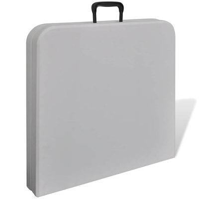Składany stół do ogrodu, 122 cm, HDPE, biały