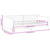 Sofa z funkcją spania, ciemnoszara, 90x200 cm, obita tkaniną
