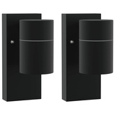 Zewnętrzna lampa ścienna 2 pcs Czarny 6,5 x 10,5 x 16 cm
