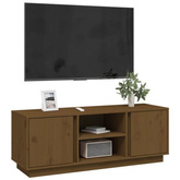 Szafka pod TV, miodowy brąz, 110x35x40,5cm, lite drewno sosnowe vidaXL