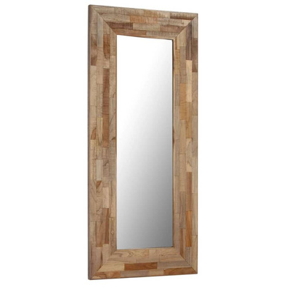 vidaXL Lustro z ramą z drewna tekowego z odzysku, 50 x 110 cm