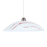 Lampa wisząca Braga biała z szerokim szklanym kloszem nad stół E27