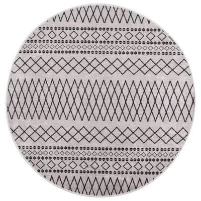 vidaXL Dywan z możliwością prania, 120 cm, czarno-biały