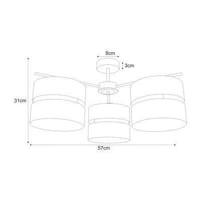 Lampa sufitowa K-5502 z serii MALAVI