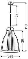 Lampa sufitowa wisząca 1X60W E27 szaty PENSILVANIA 31-38692