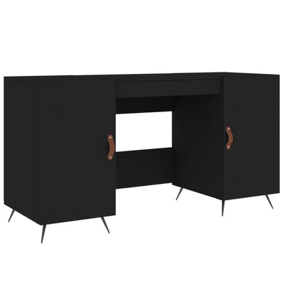 vidaXL Biurko, czarne, 140x50x75 cm, materiał drewnopochodny