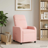 Fotel recliner różowy Bouclé