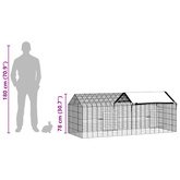 Klatka dla królika Srebrny 200 x 78 x 78 cm Stal Galwanizowana