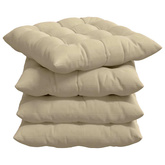 Poduszki na siedziska 4 pcs Kremowy 40 x 40 x 6 cm Mikrofibra