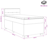 Łóżko kontynentalne z materacem różowy 100 x 200 cm Welur