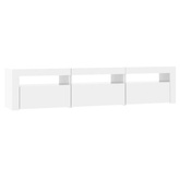 vidaXL Szafka pod TV z oświetleniem LED, biała z połyskiem,180x35x40cm