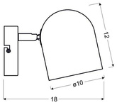 Lampa ścienna kinkiet 1X40W E27 szary mat AZURO 91-63205