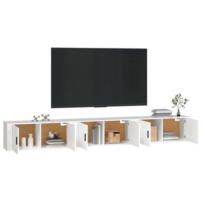 vidaXL Wiszące szafki telewizyjne, 3 szt., białe, 100x34,5x40 cm