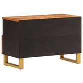 vidaXL Szafka pod TV, brązowo-czarna 70x33,5x46 cm, lite drewno mango