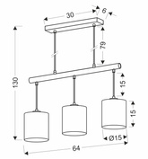 Izotto lampa wisząca biały 3x60W E27 abażur beżowy 33-31594