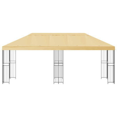 Altana z bokami 6 x 3 m kremowy Poliester i Stal 190
