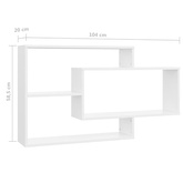 Półki ścienne, białe, 104x20x58,5 cm, płyta wiórowa