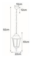 Lampa ogrodowa wisząca K-5006H CZARNY z serii LOZANA