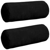 Poduszki Wałkowe 2 pcs Czarny ? 15 x 40 cm Tkanina mikrofibrowa