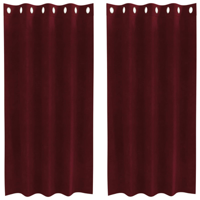 Zasłony zaciemniające 2 pcs Czerwone wino 140 x 175 cm Aksamit