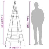vidaXL Choinka z lampek, na maszt, 200 ciepłych białych LED, 180 cm
