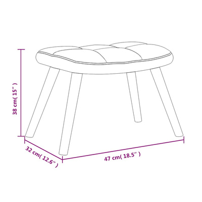 Fotel z podnóżkiem, jasnoszary, obity aksamitem