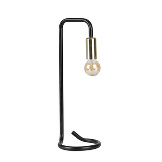 Lampka nocna Hera metalowa czarno-złota lampka stołowa
