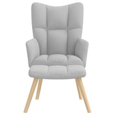 Fotel relaksacyjny z podnóżkiem Cloud Grey Fabric