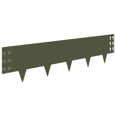 Krawężnik do trawnika 10 szt. 100 x 25 cm Stal Oliwkowy zielony