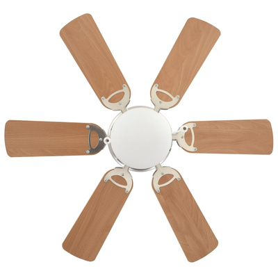Zdobiony wentylator sufitowy z lampą, 82 cm, jasnobrązowy