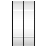 vidaXL Lustro ścienne, czarne, 50x100 cm, prostokątne, żelazo